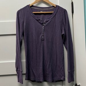 Lavender Purple Long Sleeve Henley Top